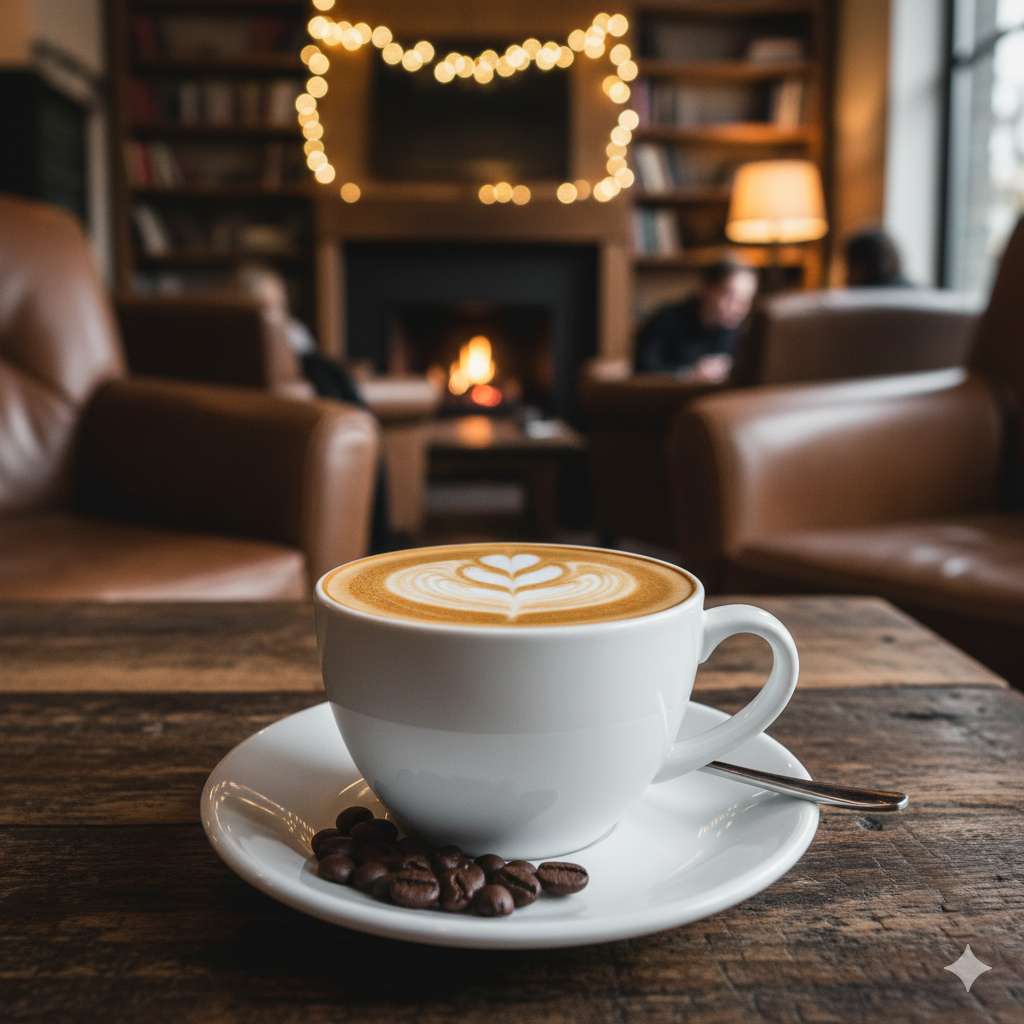 Cappuccino with cocoa powder dusting